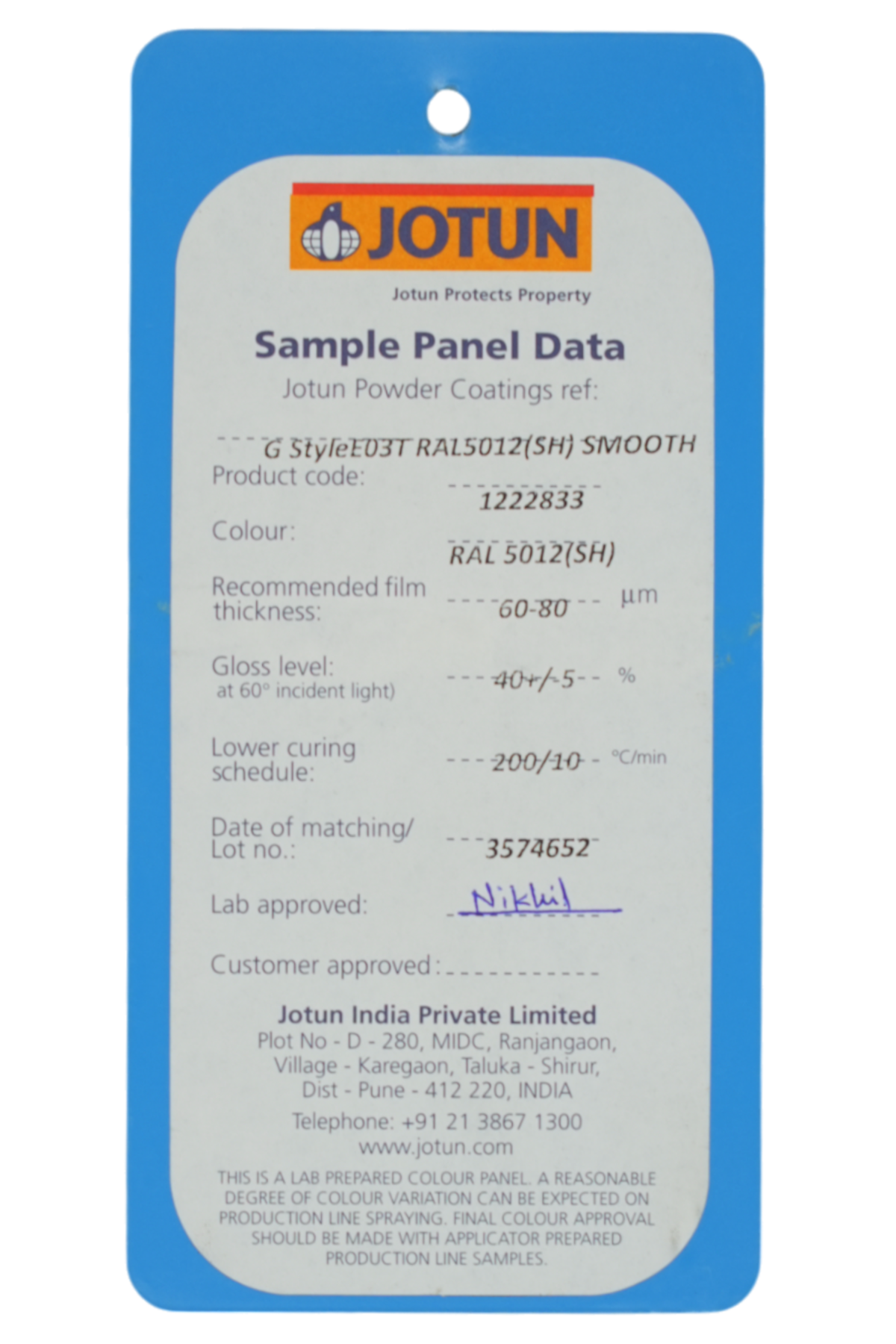 JOTUN / PP BLUE RAL 5012 MATT / GUARD STYLE E03T RAL 5012 (SH) SMO (1222833)