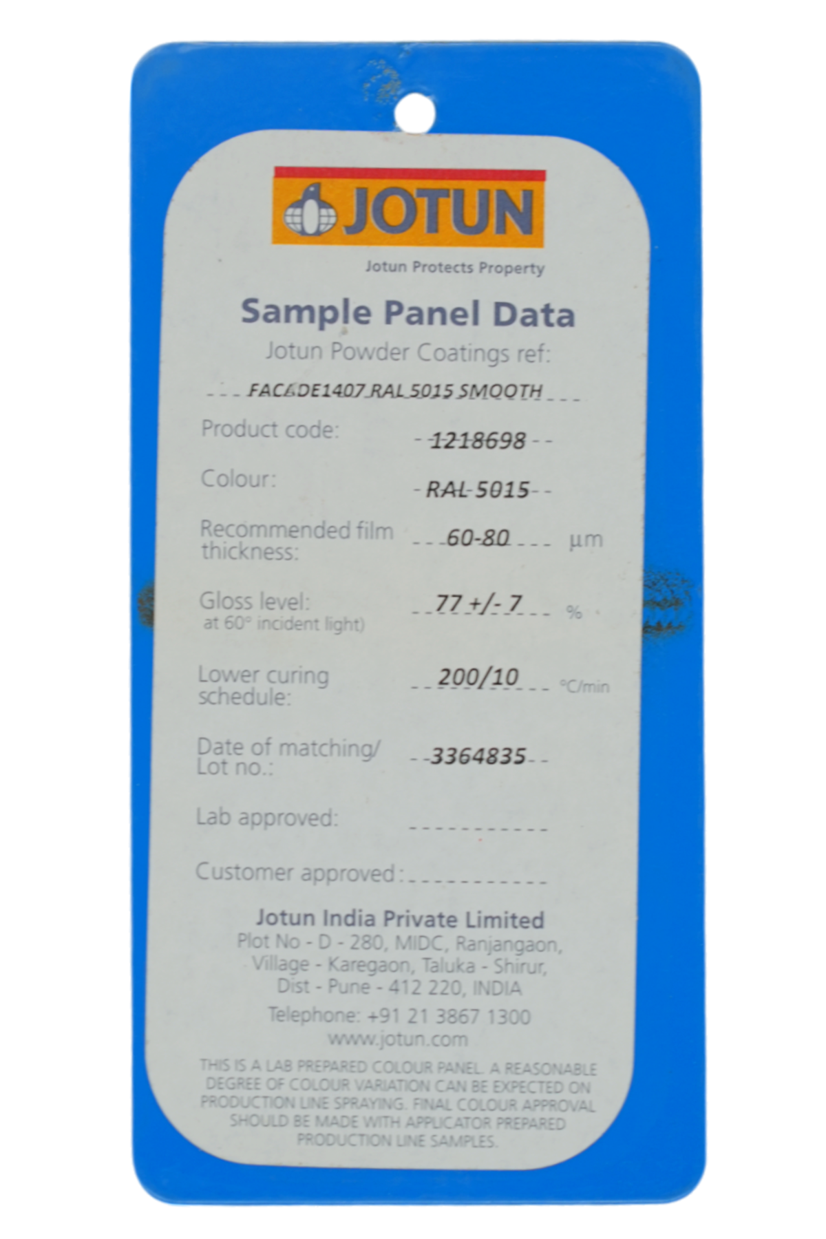 JOTUN / FACADE BLUE RAL 5015 SG / FACADE1407 RAL 5015 SMO (1218698)